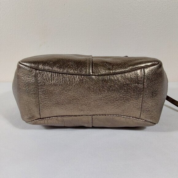 NWT! Coach Metallic Gunmetal Mini Chelsea Leather Satchel Bag - Picture 9 of 12
